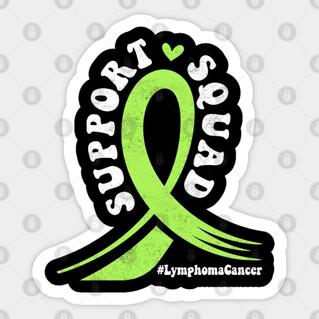 Lymphoma Cancer Ribbon Support Squad Awareness Sticker by TShirtHook